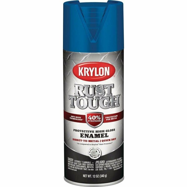 Krylon Rust Tough 12 Oz. Gloss Alkyd Enamel Spray Paint, Blue K09225008